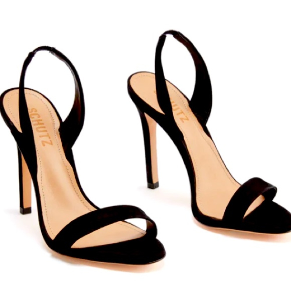 SCHUTZ Black Strappy Heels